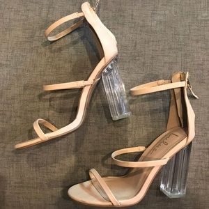 Lulus Nude Clear Block Heel